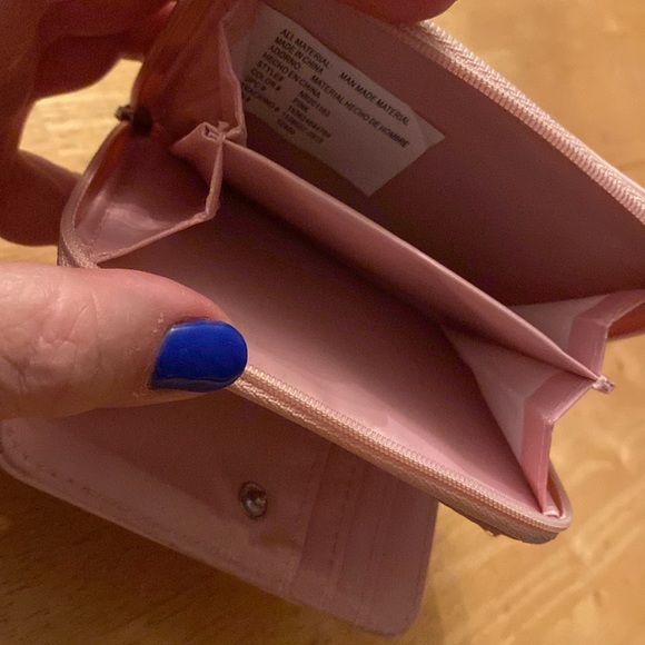 Money Moves faux Leather pink Credit Card Holder Accordion Wallet pre-owned stil - Picture 5 of 9